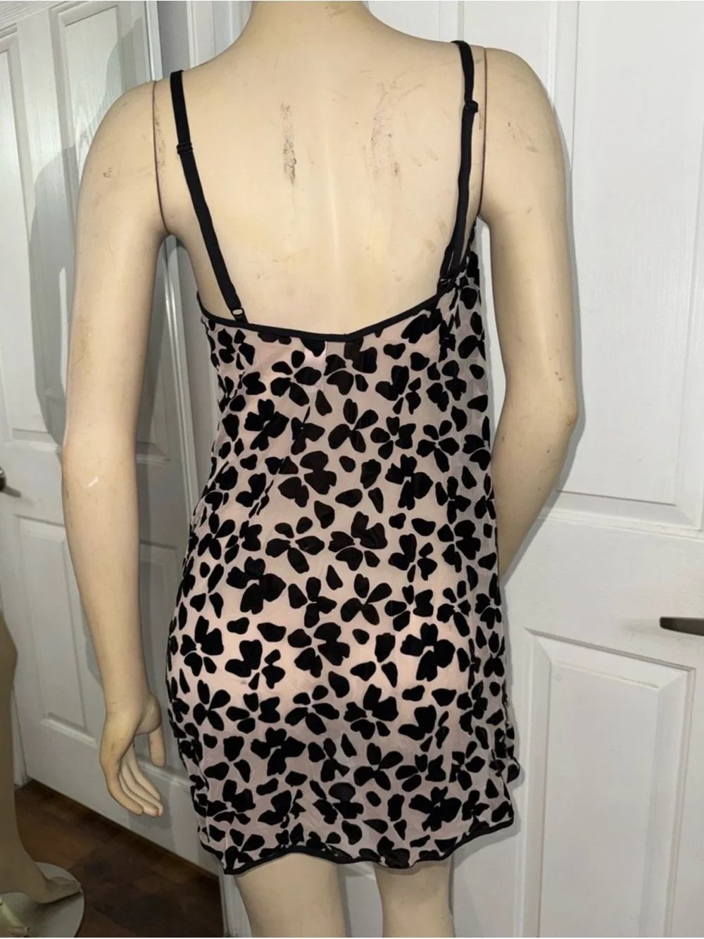 Women's Pink Floral Lace-Trim Slip Dress
